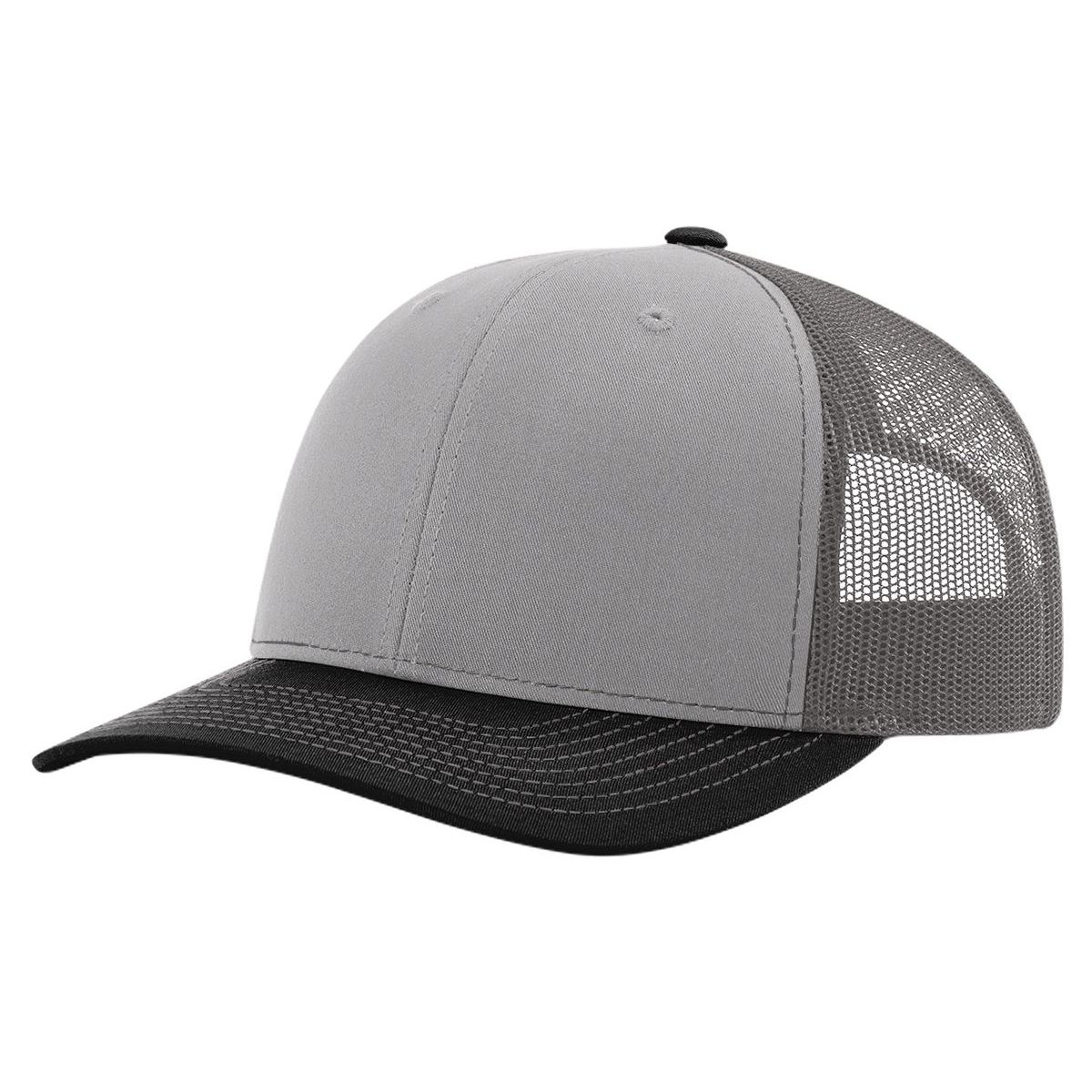 Richardson R-112 Trucker Snapback Cap - Grey / Charcoal / Black