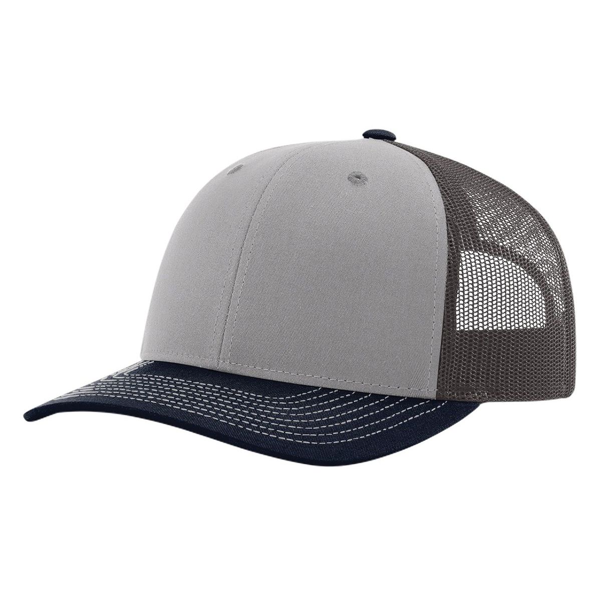 Richardson R-112 Trucker Snapback Cap - Grey / Charcoal / Navy