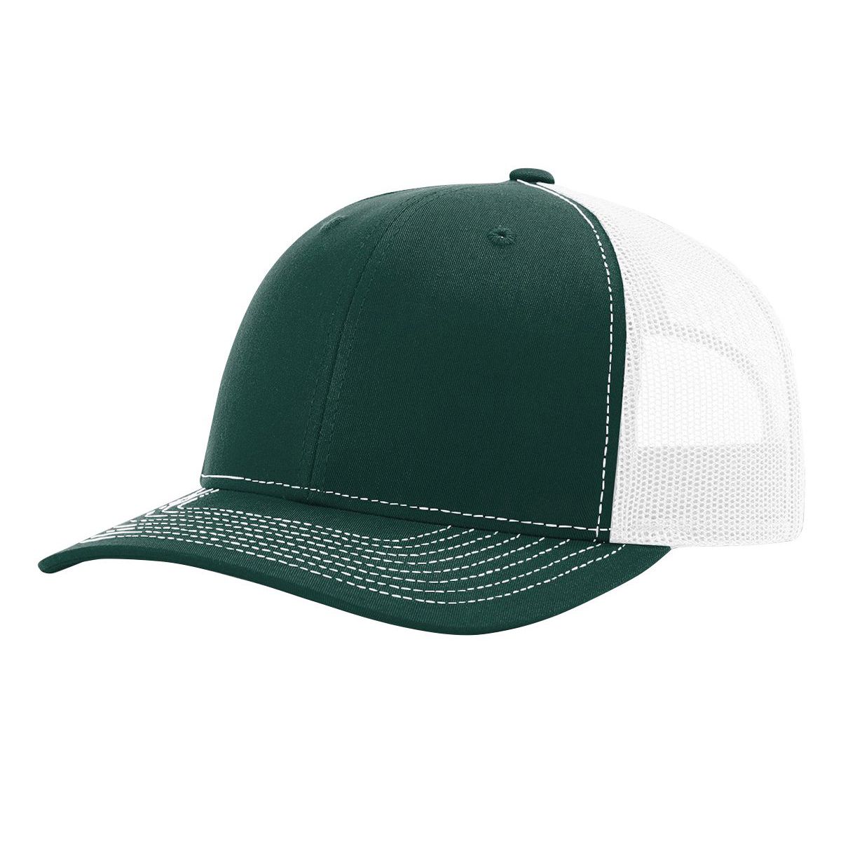 Richardson R-112 Trucker Snapback Cap - Dark Green / White