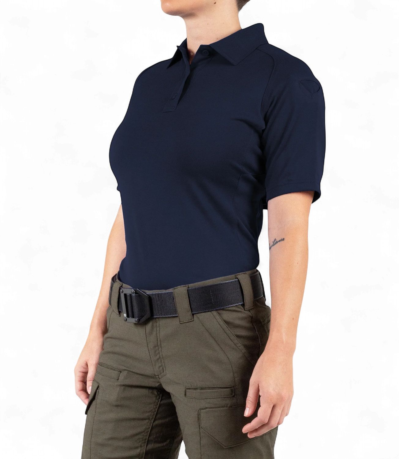 First Tactical Women's Performance Polo Short Sleeve Midnight Navy (Forreston Fire)