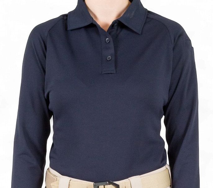 First Tactical Women's Performance Polo LONG Sleeve Midnight Navy (WFR), Size: XS
