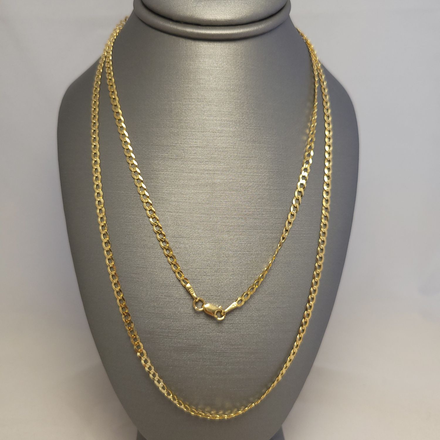 14K YG Solid Curb Chain (24" | 4.5g)