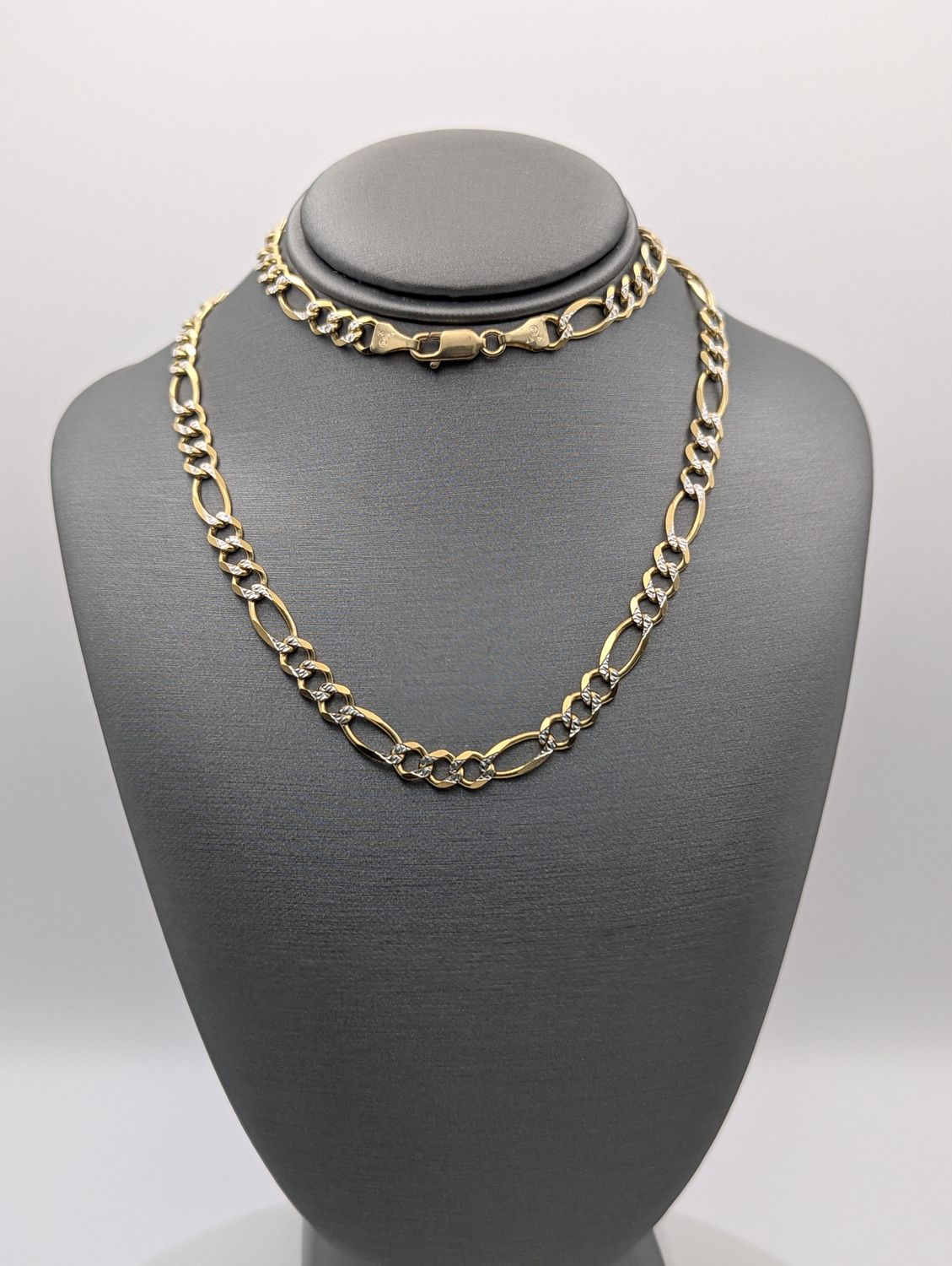 14K YG Pave Figaro Chain (17.6g | 22")
