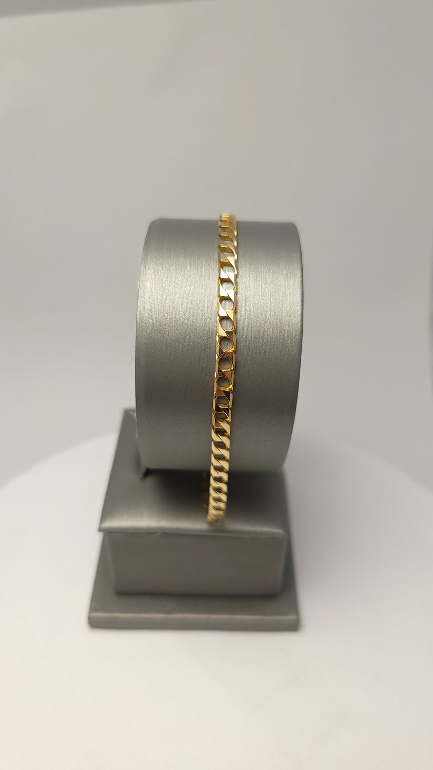 14K YG Square Curb Bracelet (8" | 5.5g)