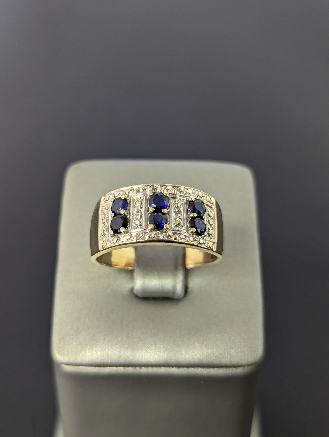 14K Two-Tone Ring Blue CZ (S9.5 | 6.4g)