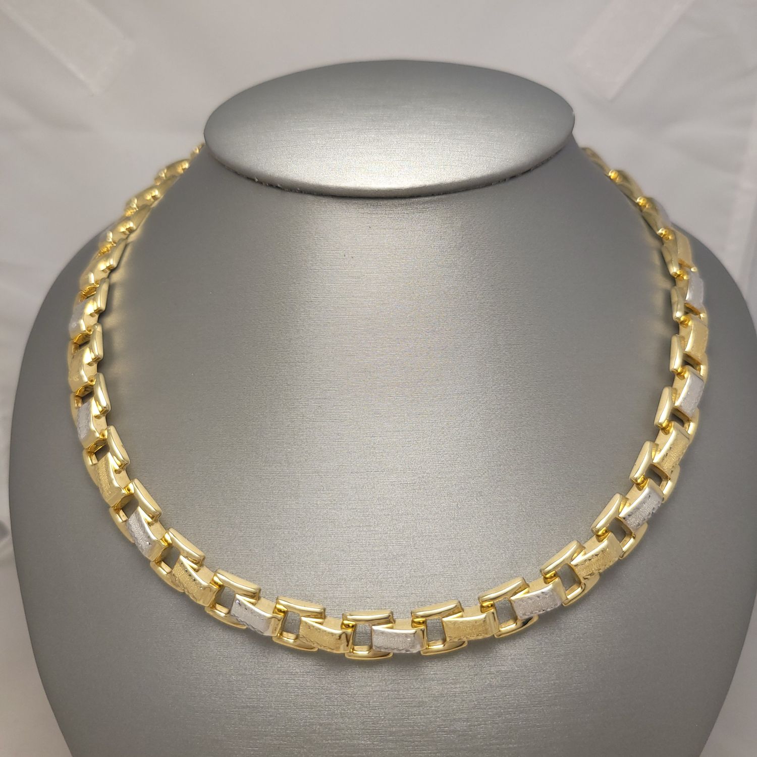 14K Two-Tone Textured Necklace (16" | 25g)