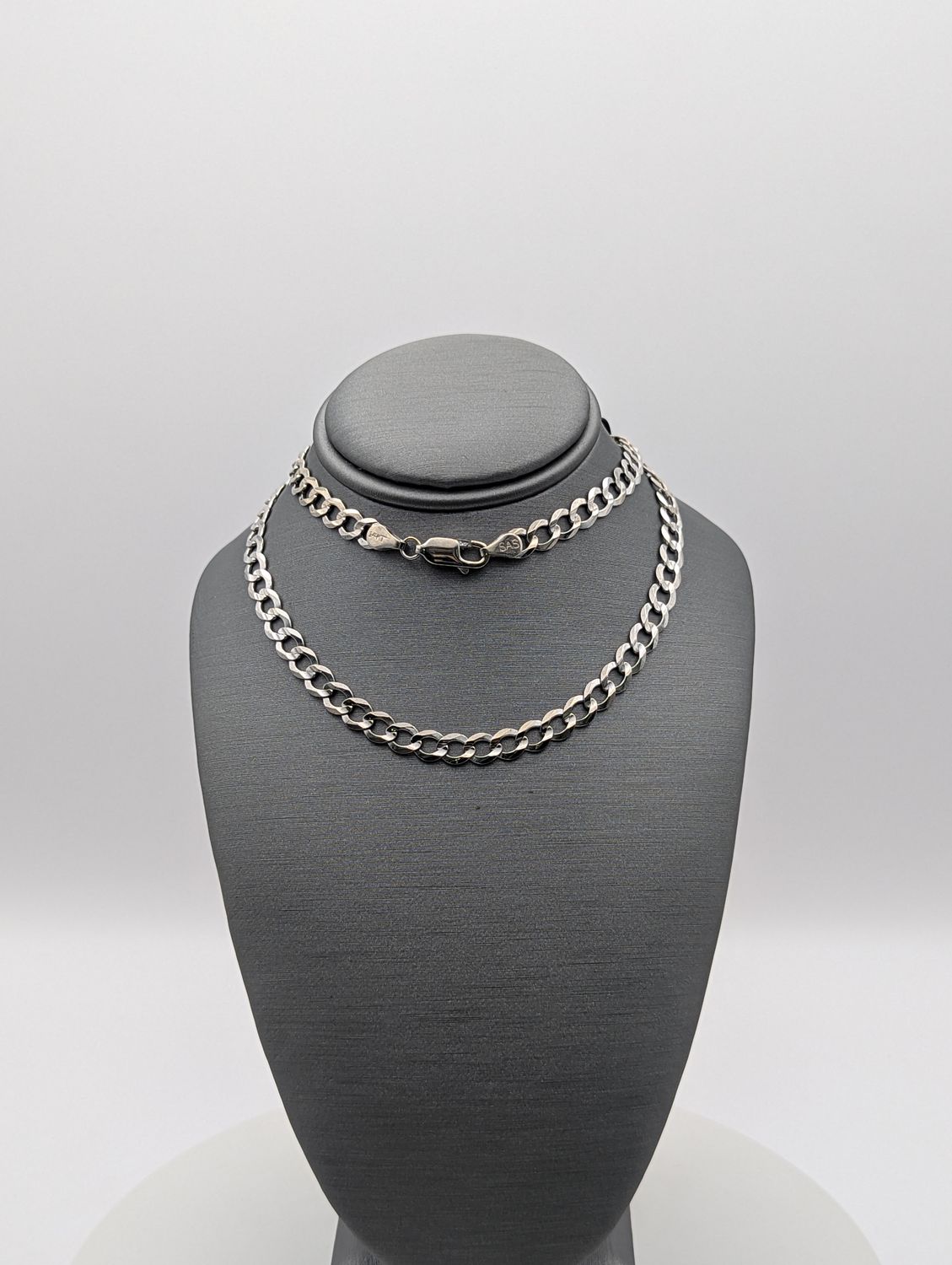14K WG Solid Curb Choker Chain (15" | 9.8g)