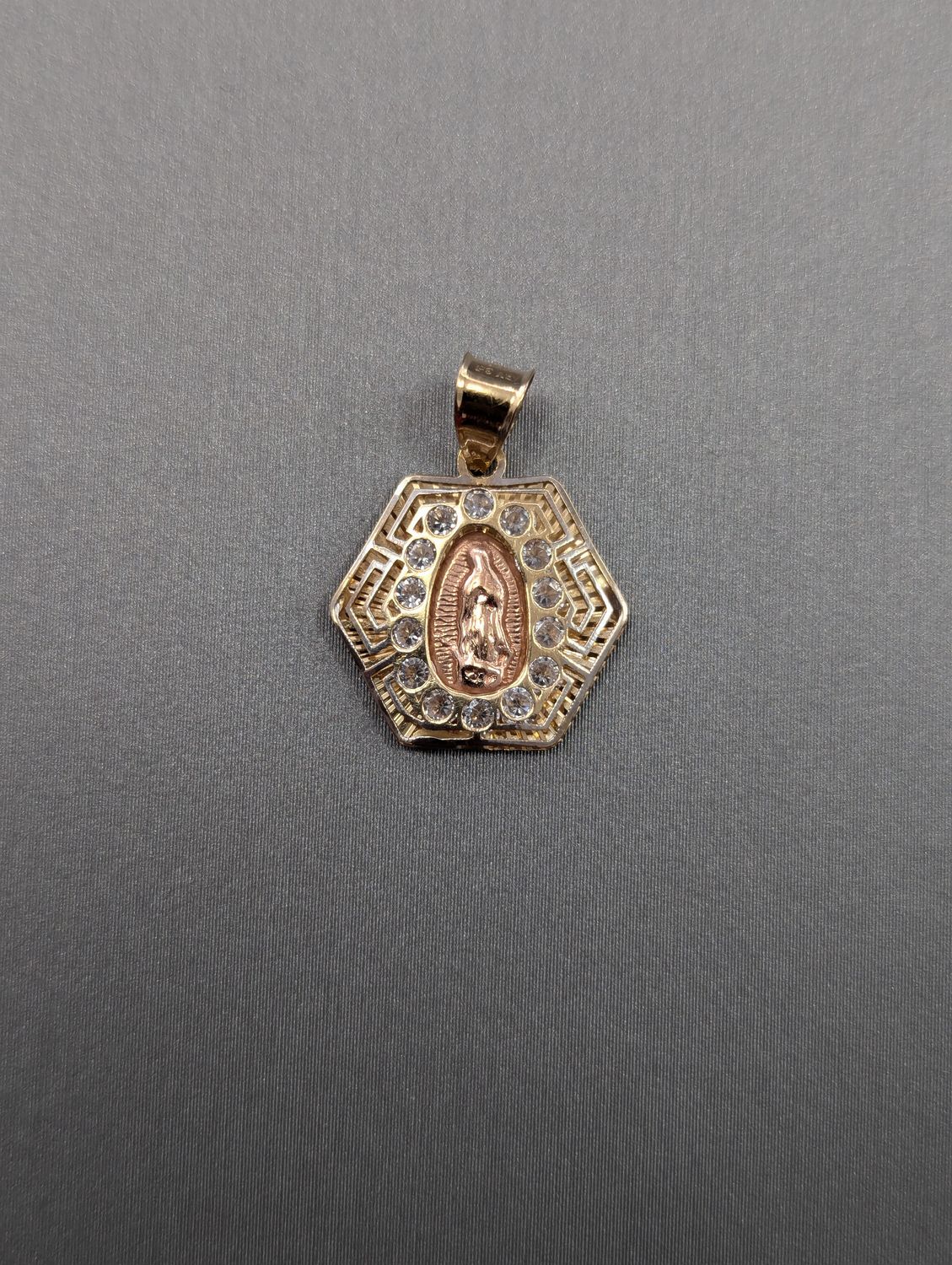 14K YG/RG Guadalupe CZ Pendant (0.8g)