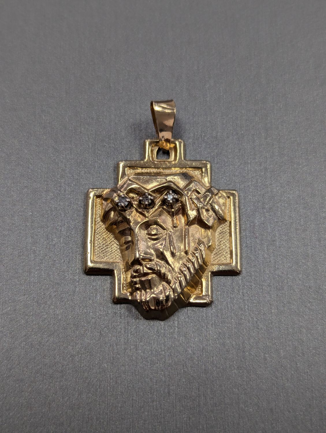 14K YG Jesus Head Pendant (3.4g)