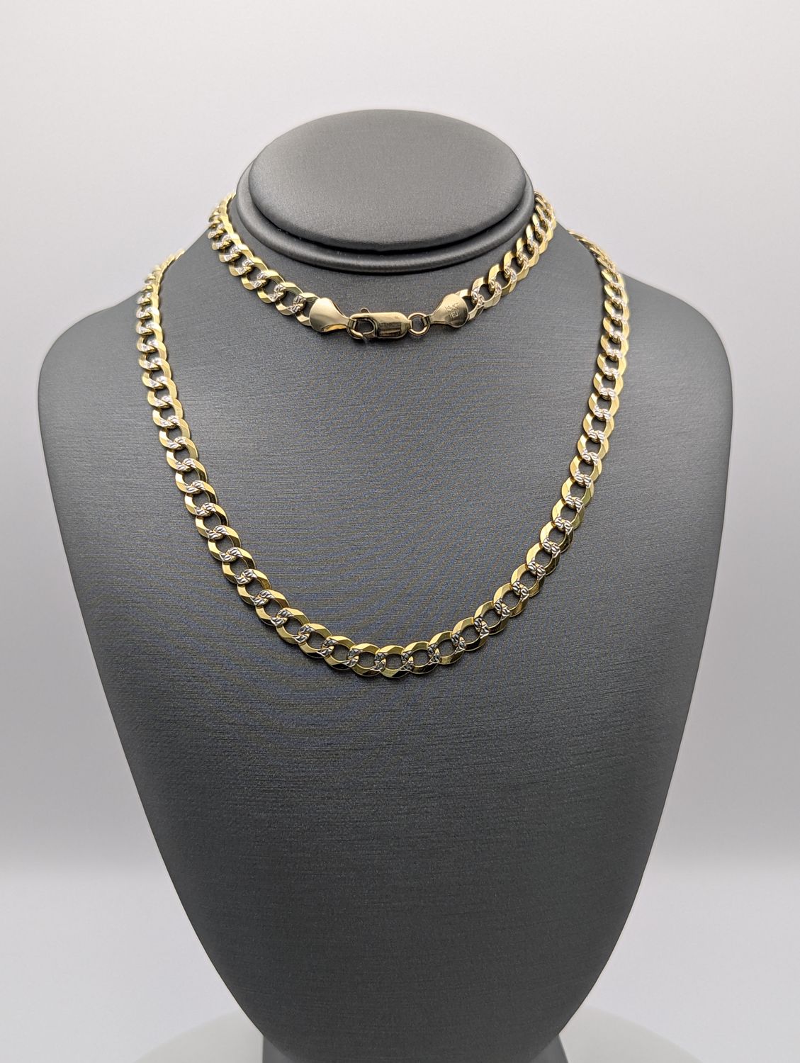 14K YG Dia Cut Curb Chain (19.8g | 22")