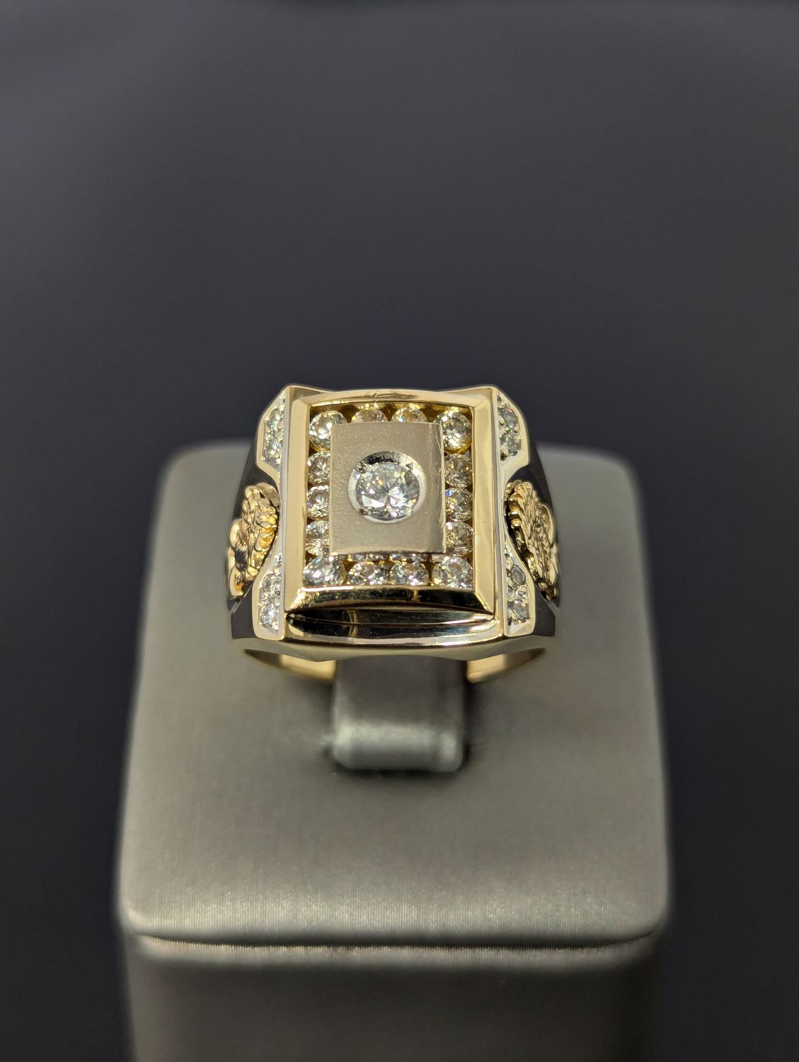 14K Two-Tone CZ Dragon Ring (S9.5 | 11.1g)