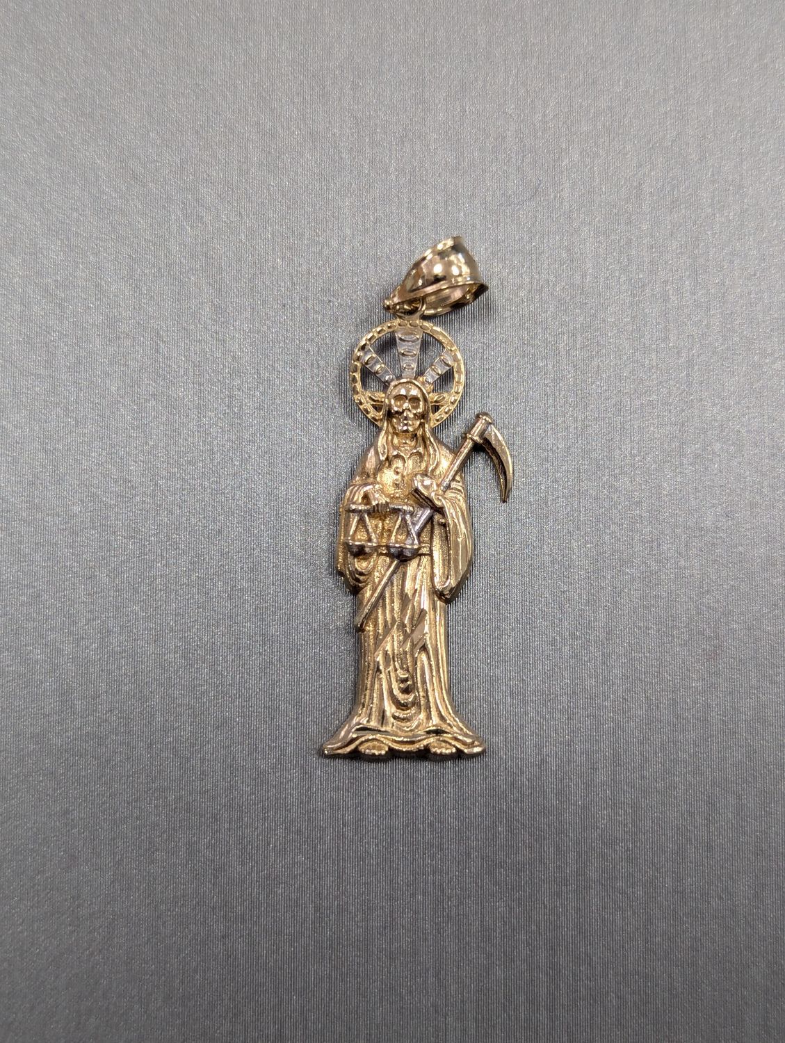 14K YG Santa Muerte Pendant (1.9g)