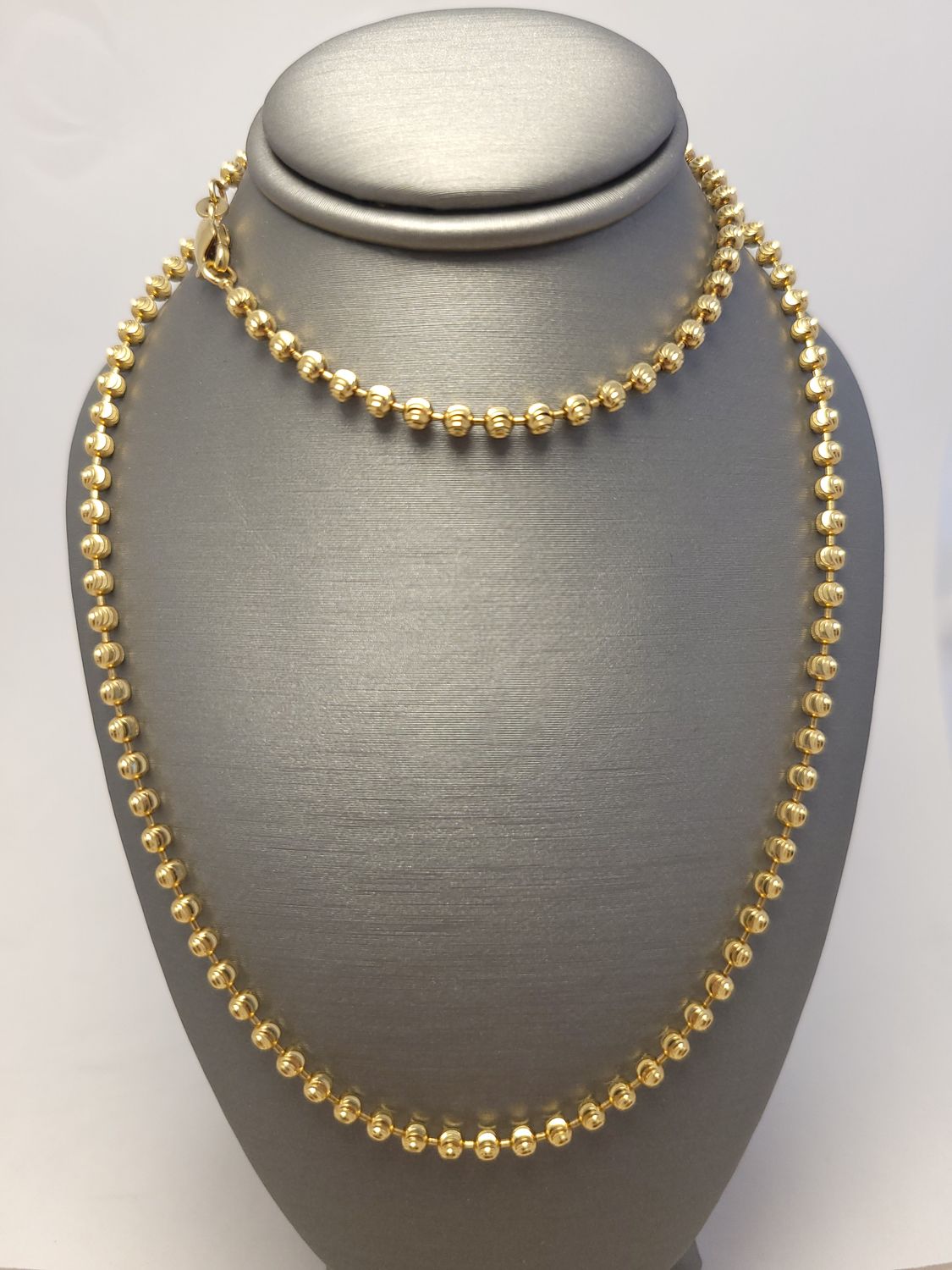 14K YG Moon-Cut Bead Chain (20" | 14.1g)