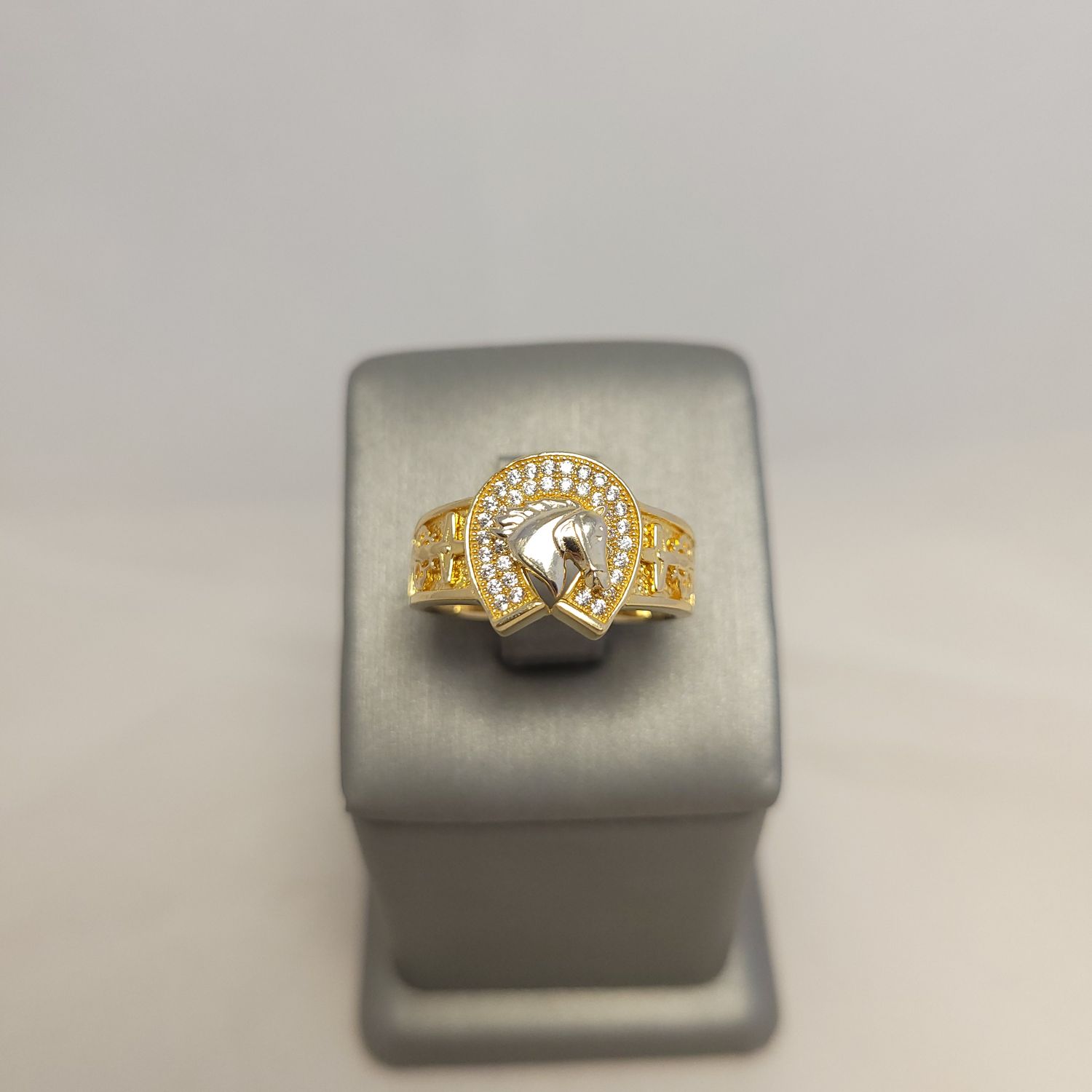 14K Two-Tone Horseshoe Ring (Size 8 | 5.1g)