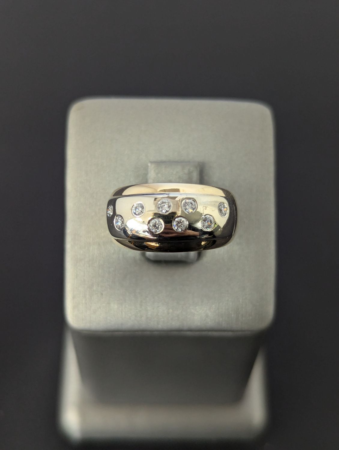 14K YG/WG Two-Tone CZ Ring (S7.5 | 6.7g)