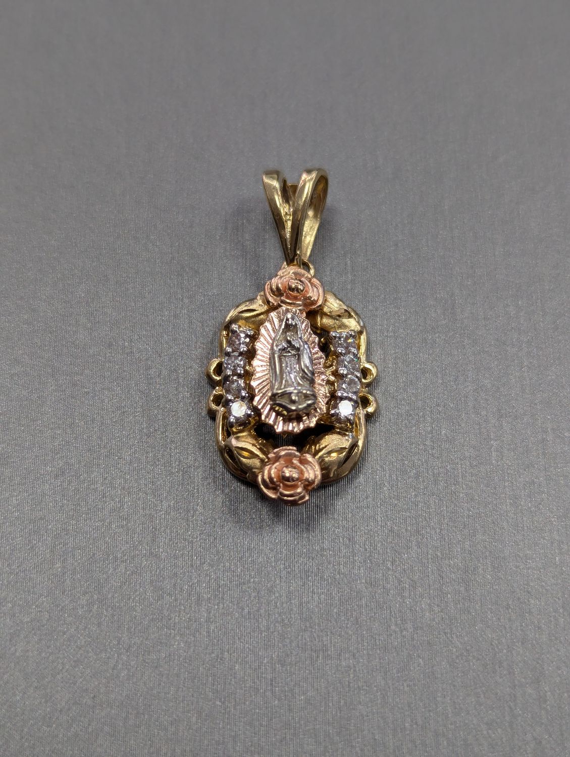 14K Tri Color Guadalupe Pendant (5.9g)