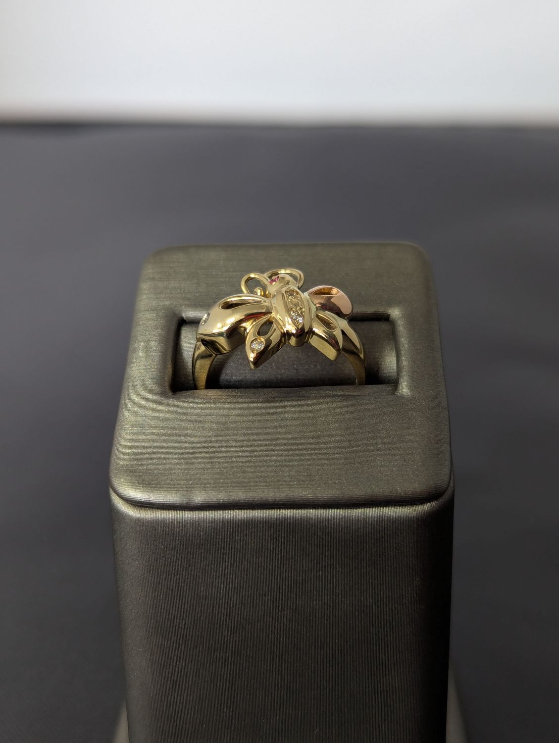 14K YG/RG Butterfly CZ Ring  (S7.5 | 4.6g)