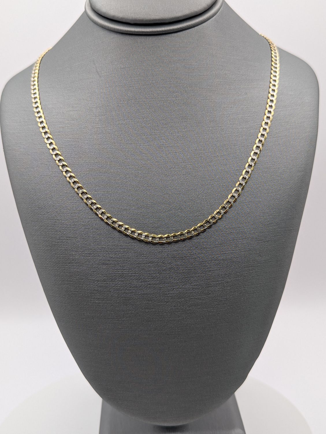 14K YG Dia Cut Curb Chain (18" | 6.1g | 3.2mm)