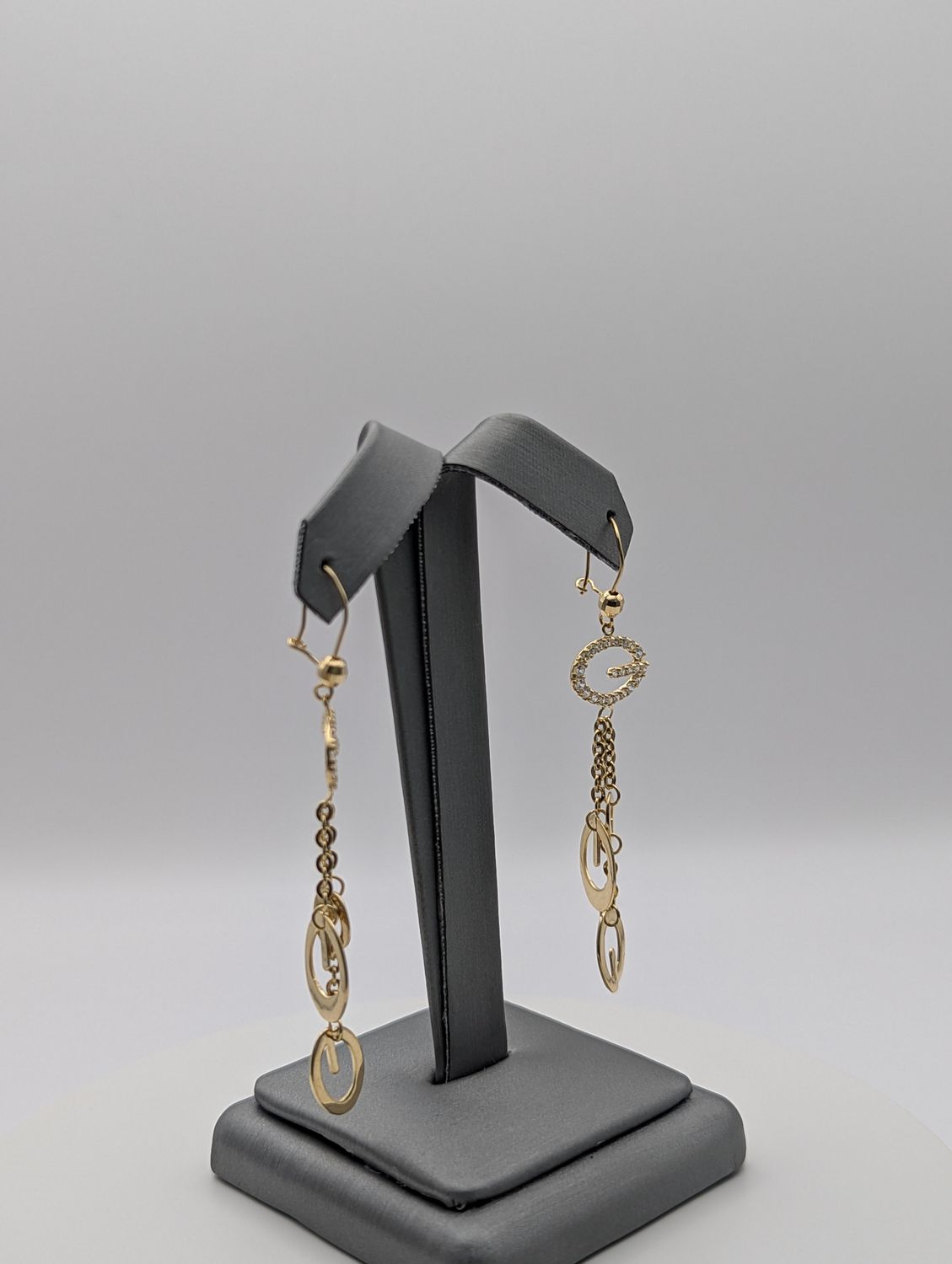 14K YG CZ Gucci Earrings (4.7g)