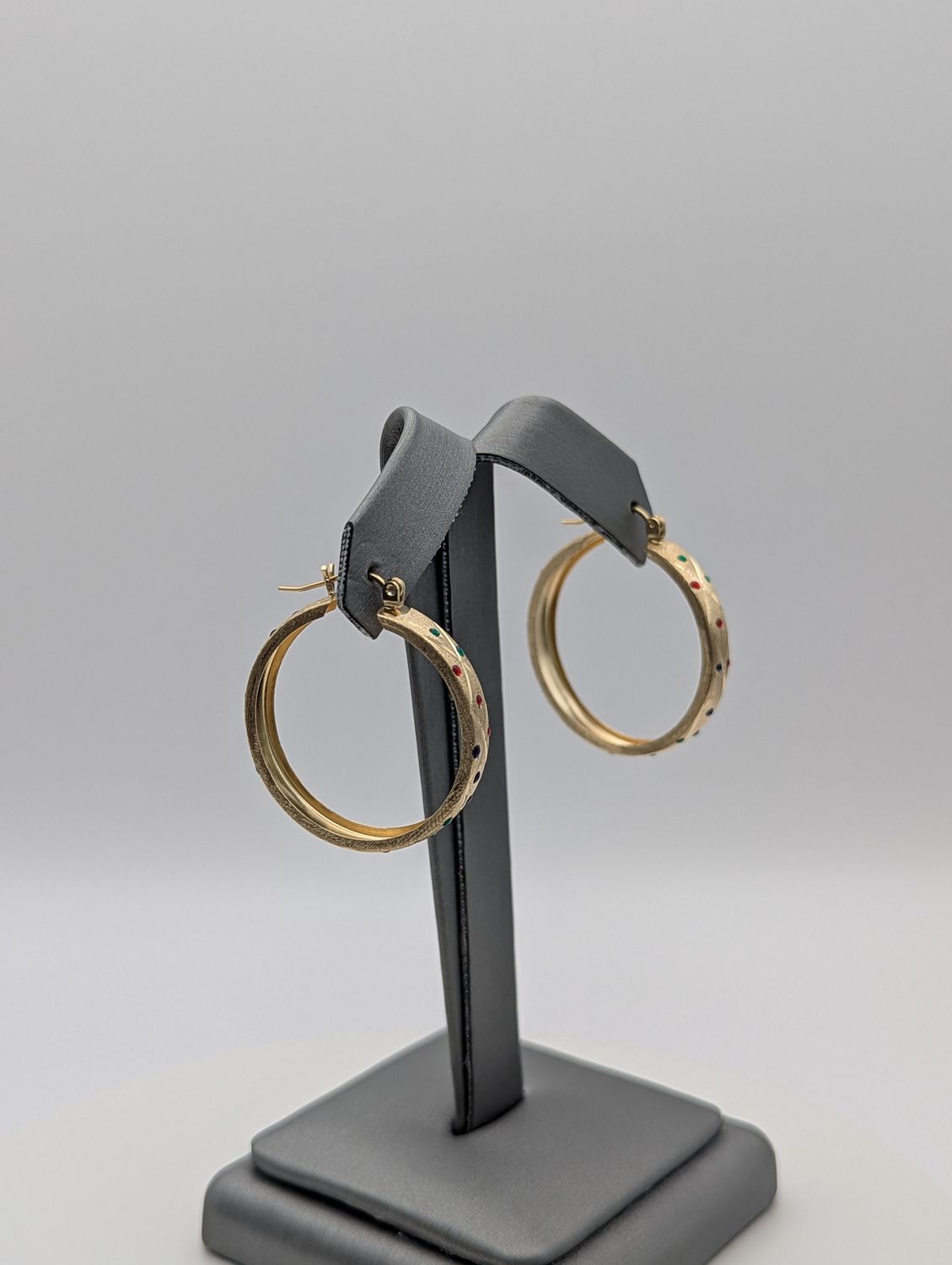 14K YG Fancy Hoop Earrings RGB (3g)