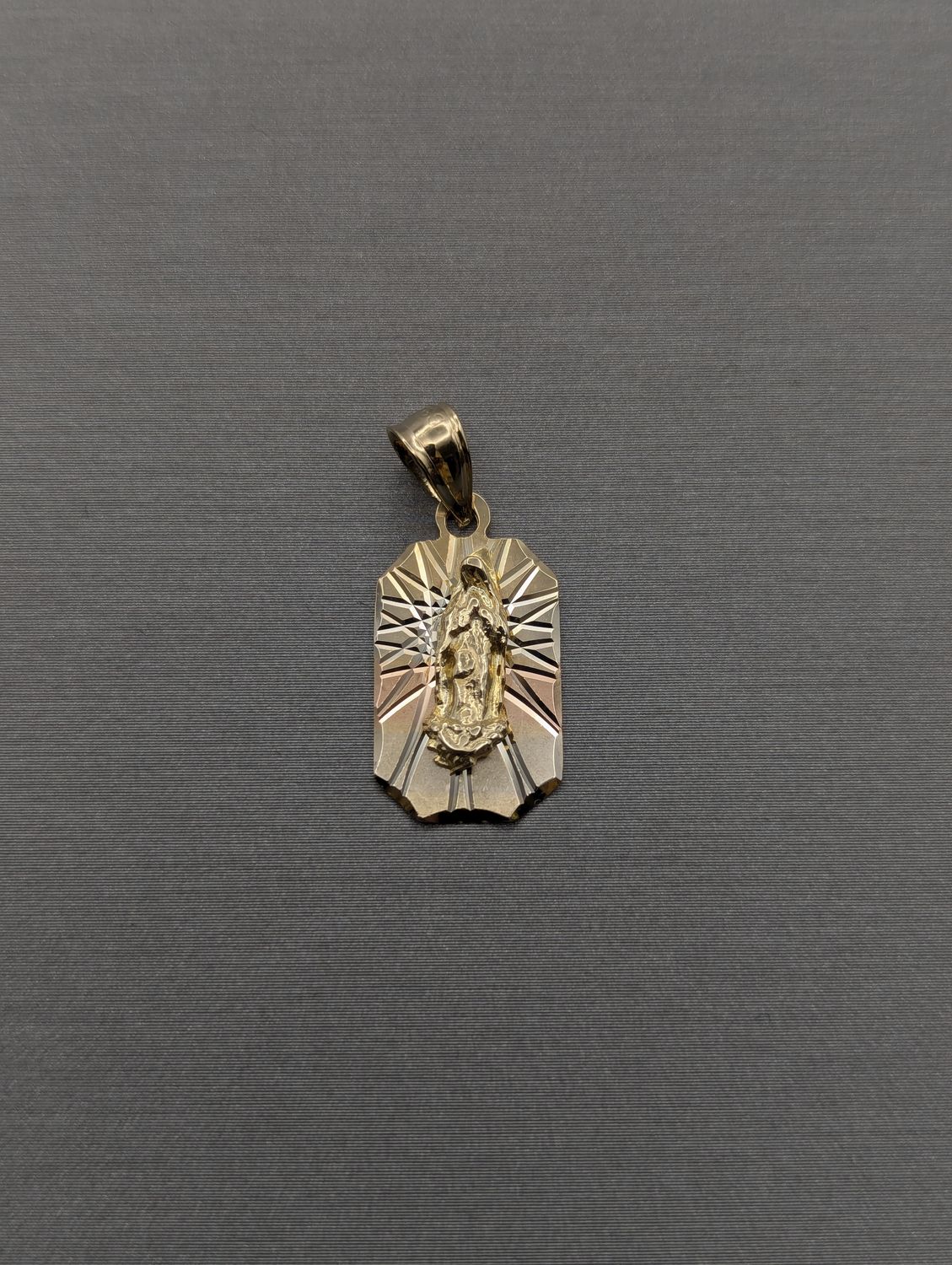 14K Tri Color Guadalupe Pendant (1.9g)