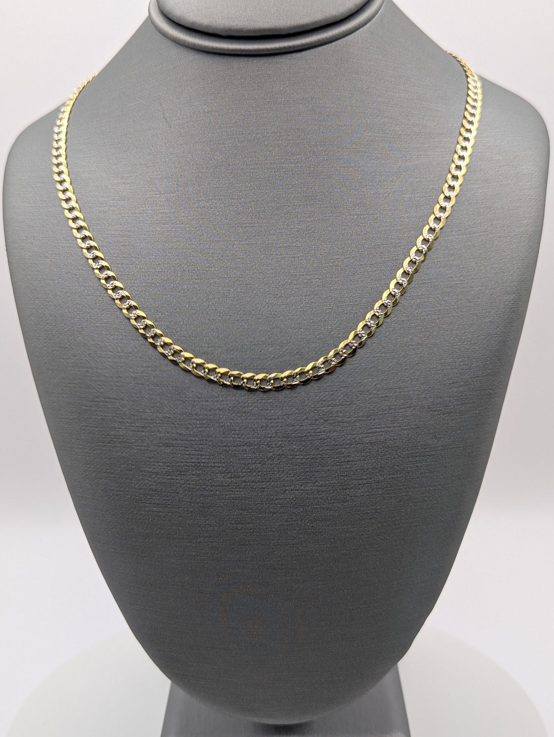 14K YG Dia Cut Curb Chain (20" | 7.6g | 3.6mm)