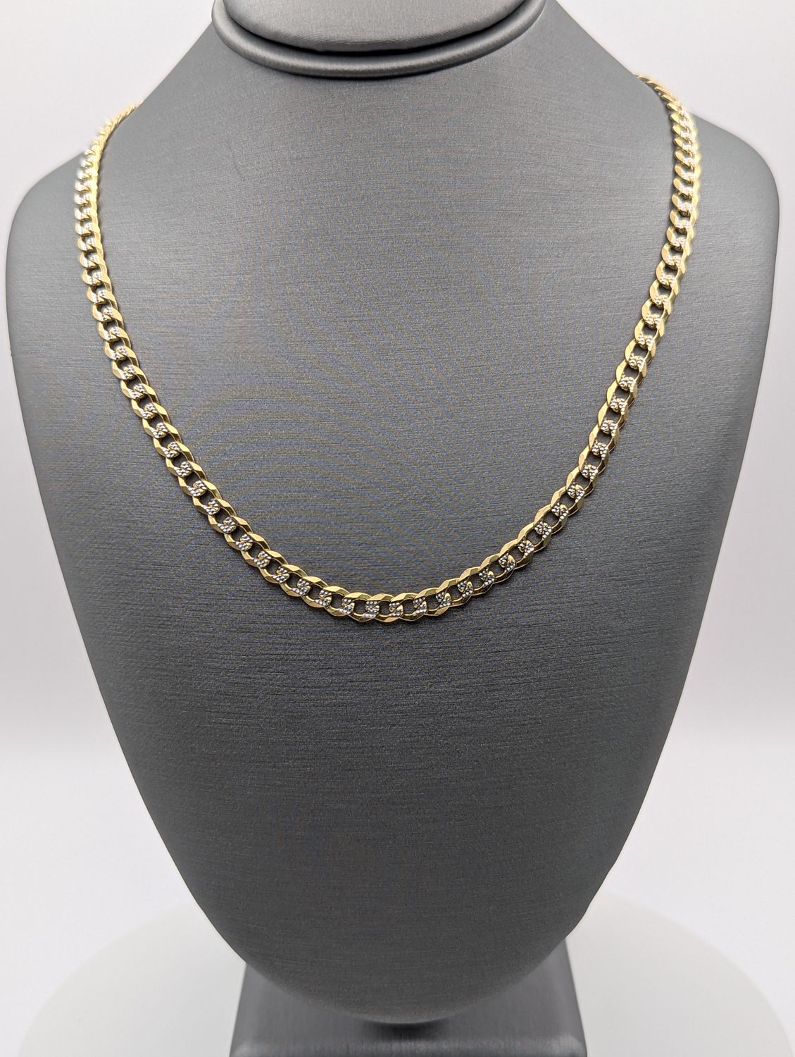 14K YG Dia Cut Curb Chain (18" | 14.2g | 4.5mm)