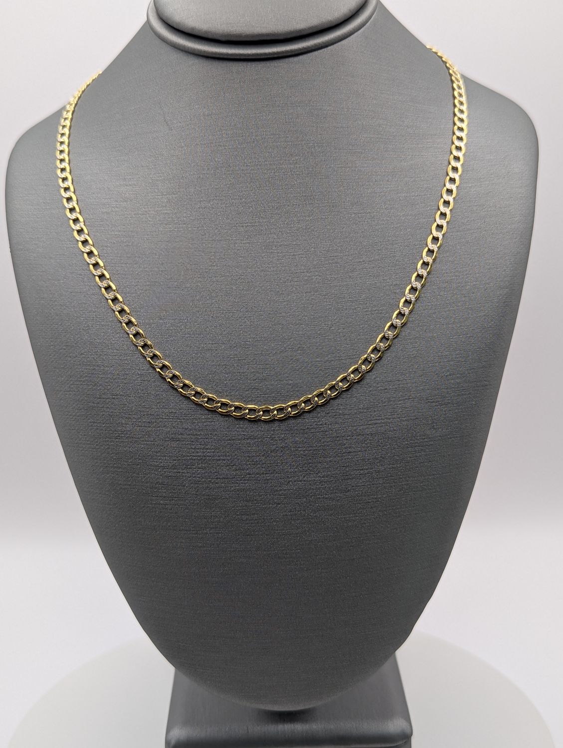14K YG Dia Cut Curb Chain (24" | 5.4g | 3.3mm)