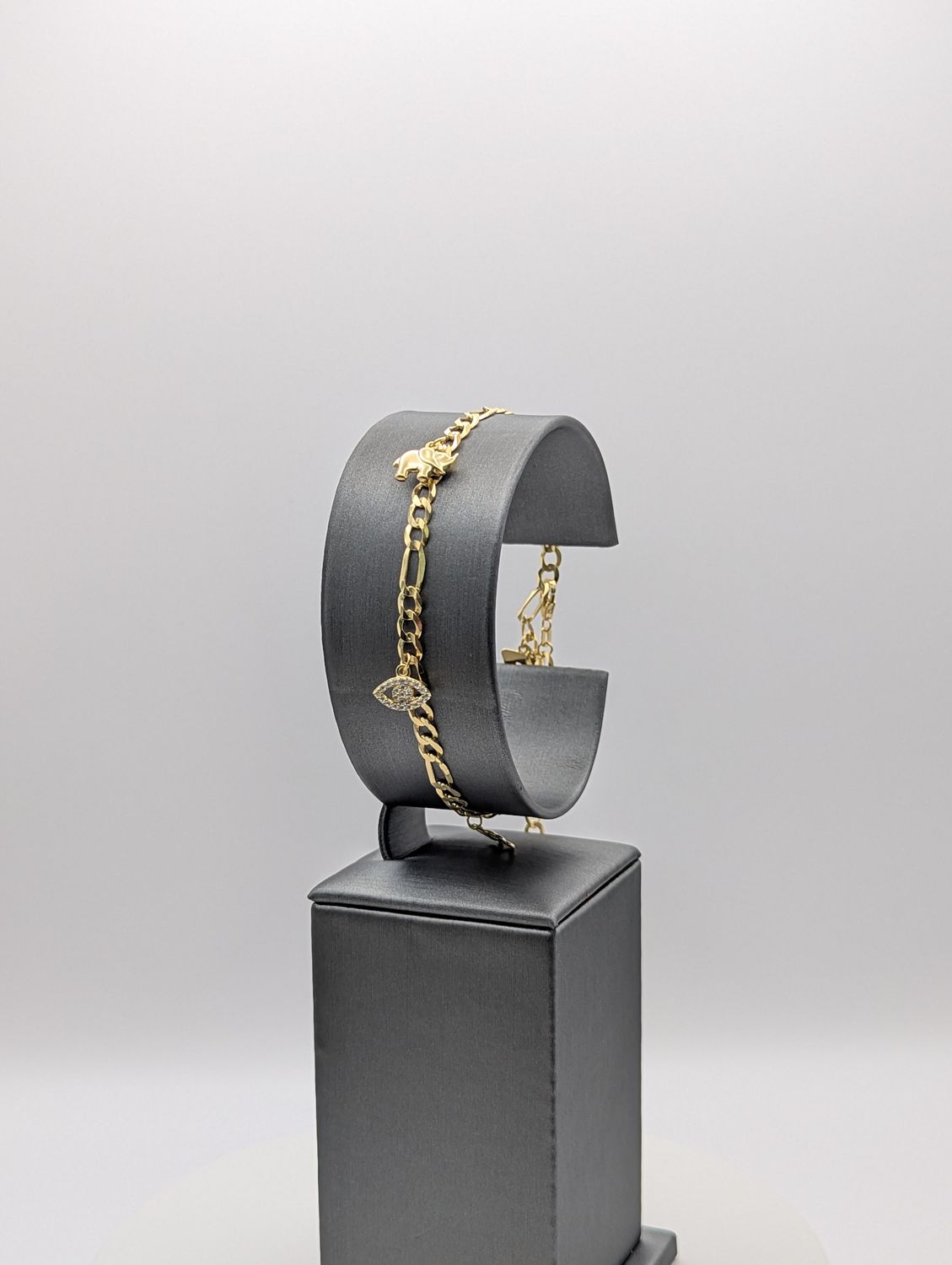 14K YG Figaro Lucky Charm Bracelet (10" | 7.8g | 4.2mm)