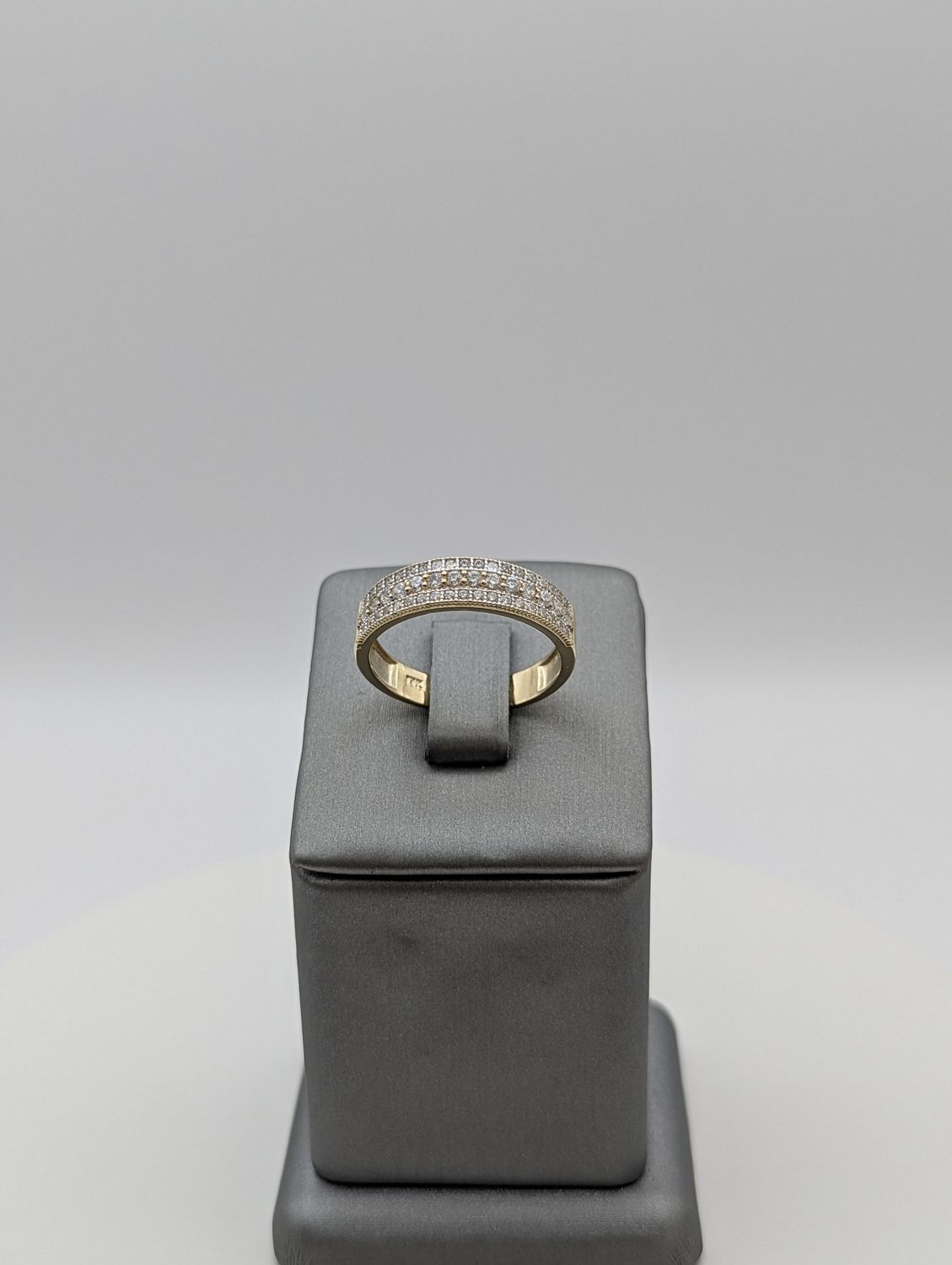 14K YG CZ Wedding Band (S10 | 3.2g)