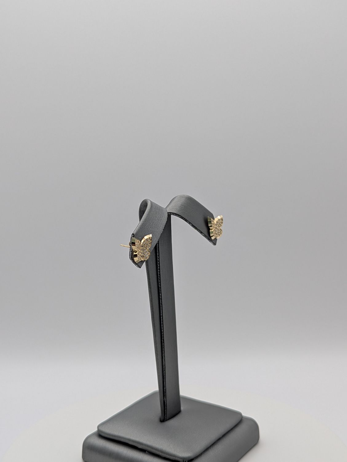 14K YG CZ Butterfly Earrings (1.5g)