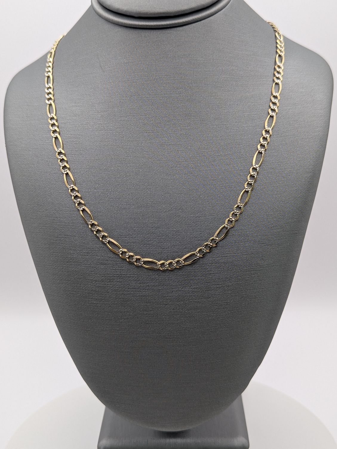 14K YG Dia Cut Figaro Chain (18" | 6.4g | 3.4mm)