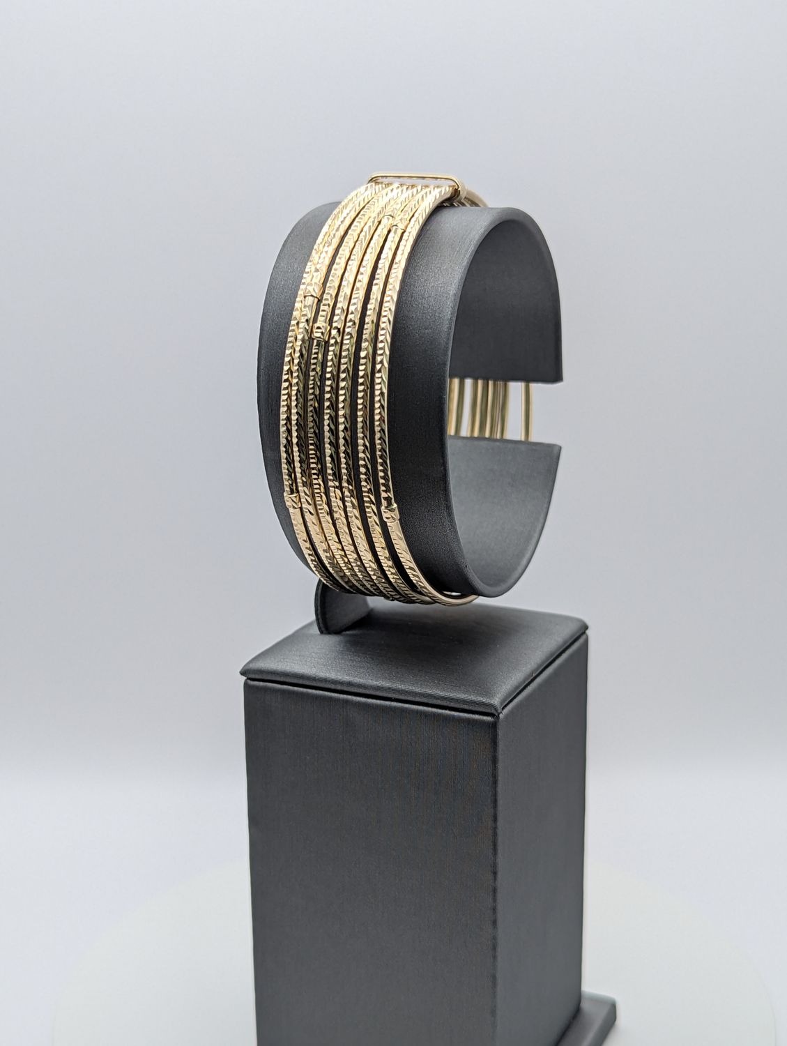 14K YG 5 Stack Bangle (16.4g | 2.5" ⌀ | 15mm)