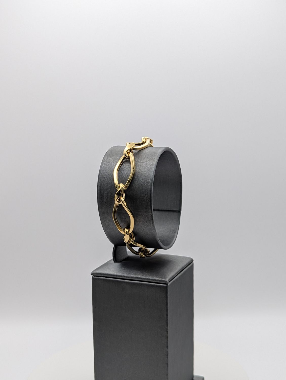 14K YG Fancy Hollow Marquise Link Bracelet (7" | 7.4g | 12mm)