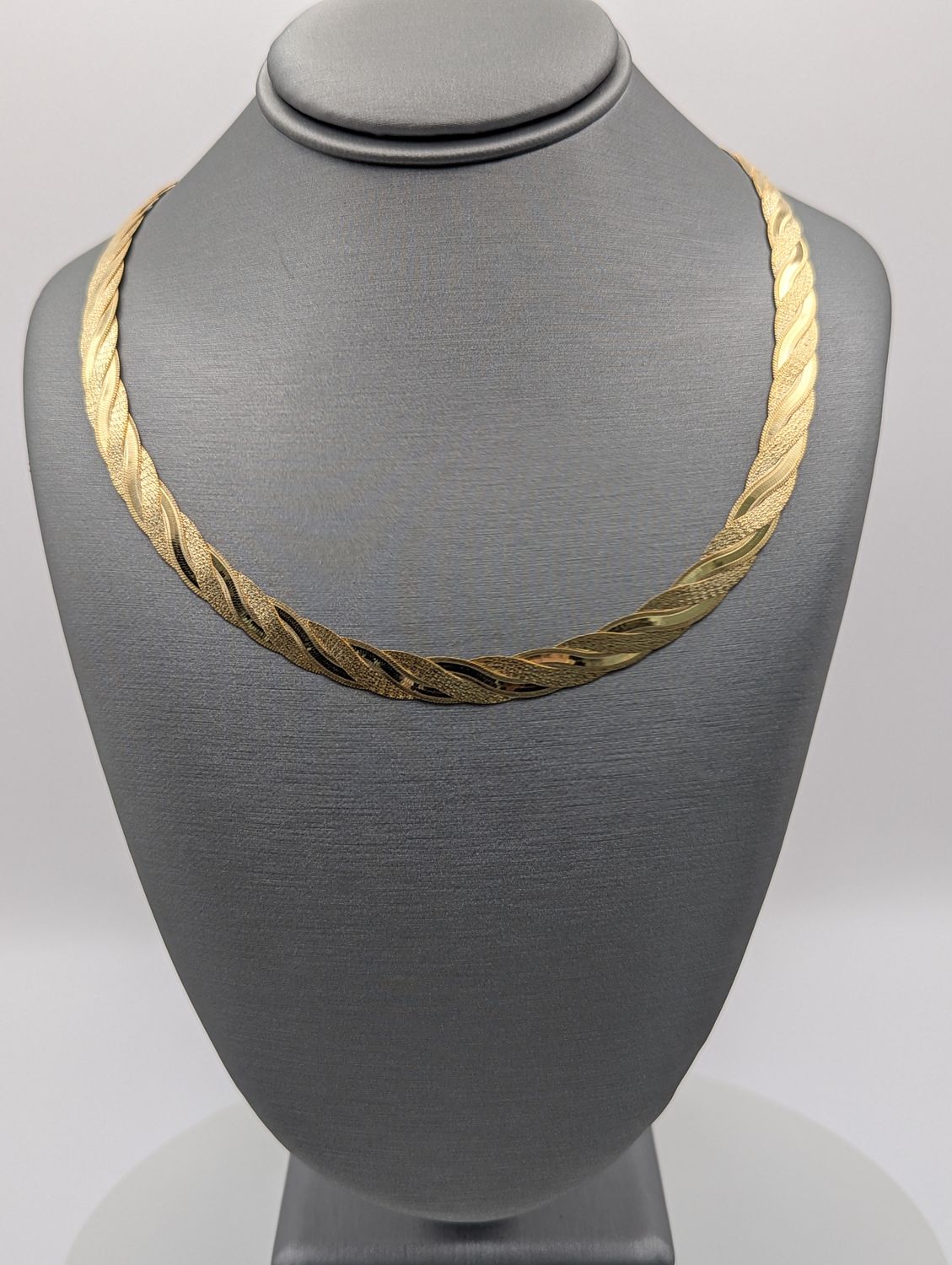 14K YG Fancy Herringbone Necklace (17" | 15.2g | 6.5mm)