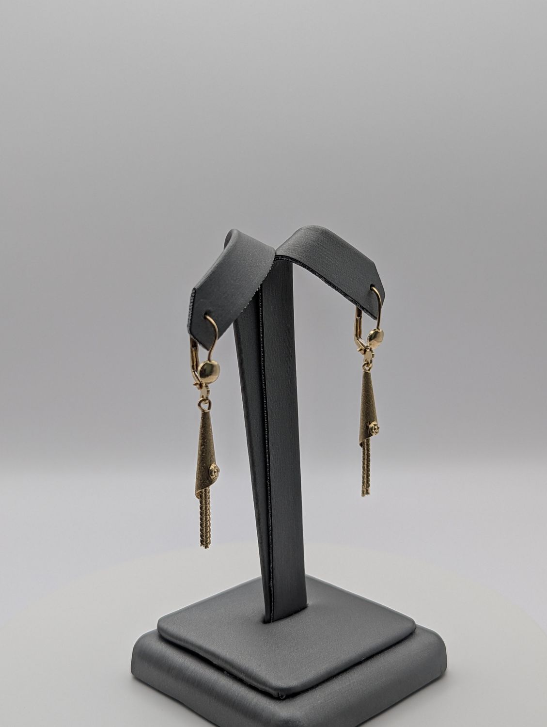 14K YG Satin Conical Earrings (3.5g)