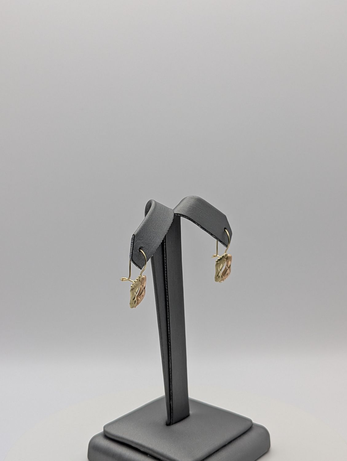 14K YG/RG Dia Cut Feet Earrings (1.2g)