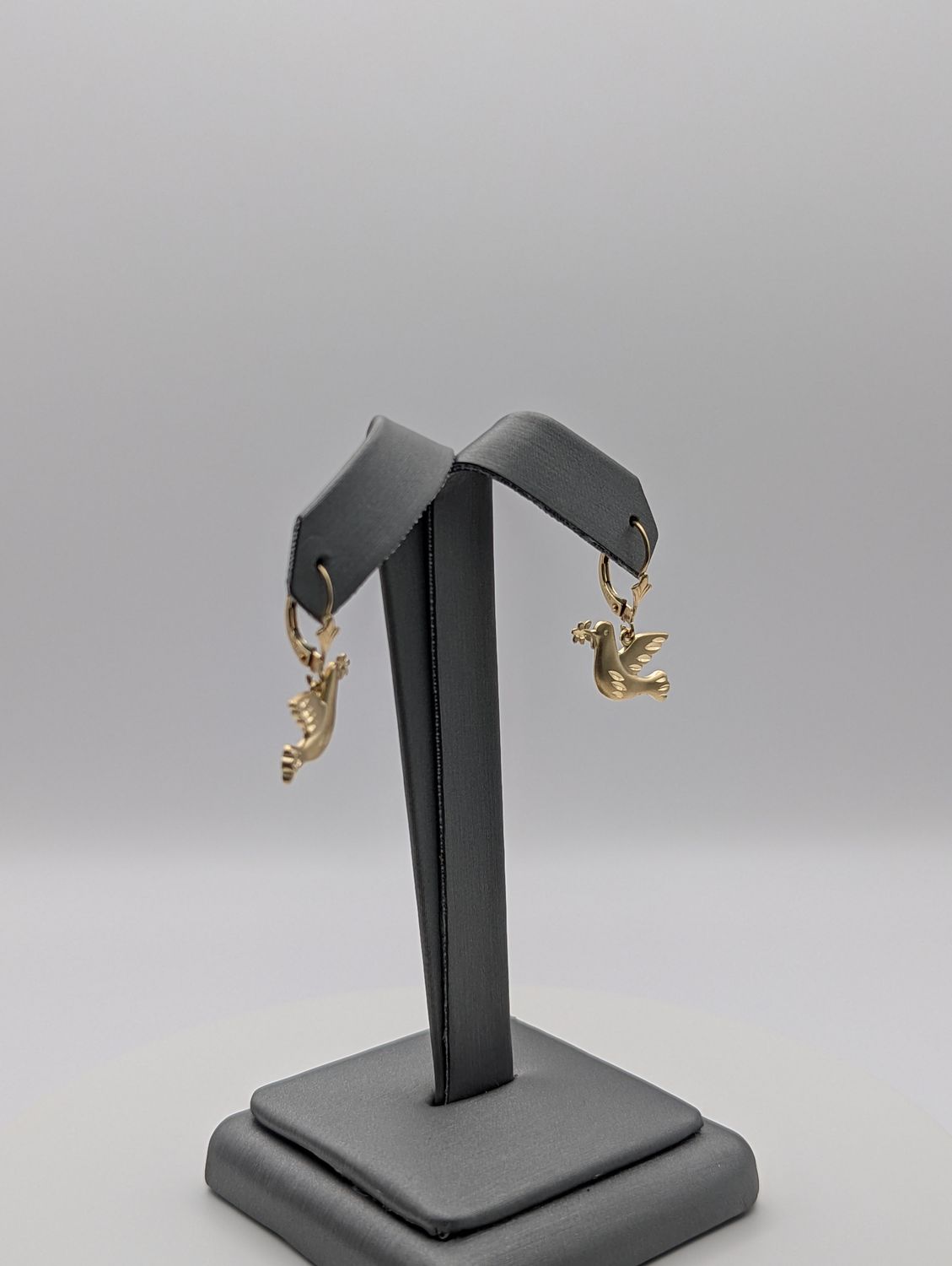 14K YG  Dia Cut Dove Earrings (2.1g)