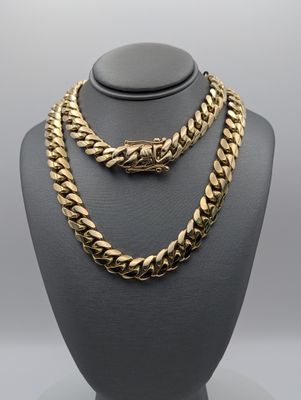 14K YG Miami Cuban Chain (24" | 193.6g | 10mm)