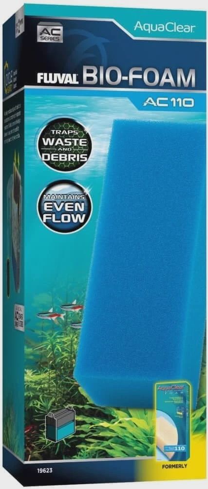 Fluval  AC110 BioFoam Filter Insert-Blue 1pk