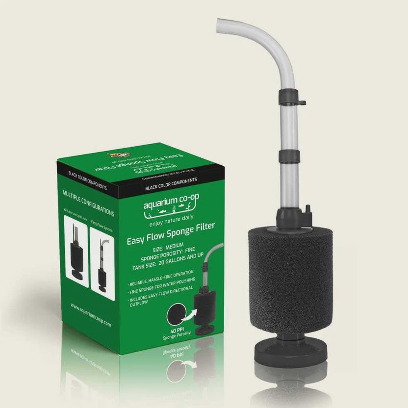 Aquarium Co-Op Black Easy Flow Sponge Filter Med Fine