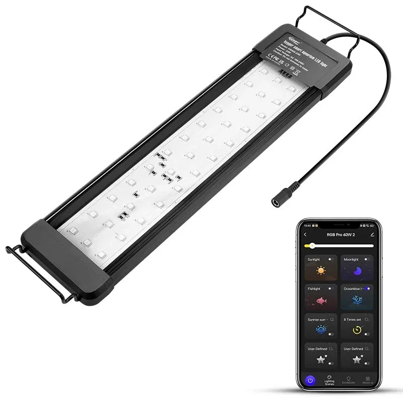 Hygger Smart Aquarium Light, Bluetooth LED, HG028, Size: 18W 12-18"