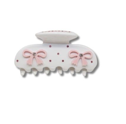 BLUSH BOWS CLAW HAIR CLIP