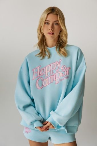 AQUA MOCKNECK SWEATSHIRT