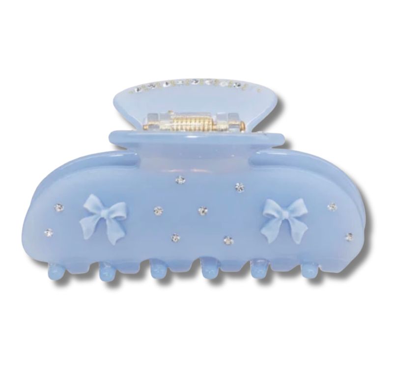 BABY BLUE BOWS CLAW HAIR CLIP