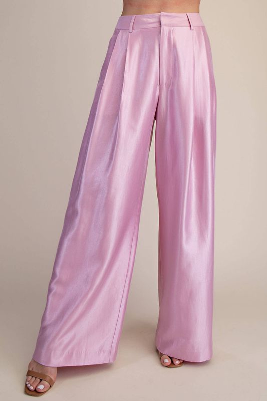 High-Waisted Double Pleat Pants