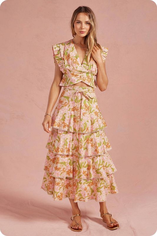 Bloom Meadow 2-Piece Midi Skirt Set