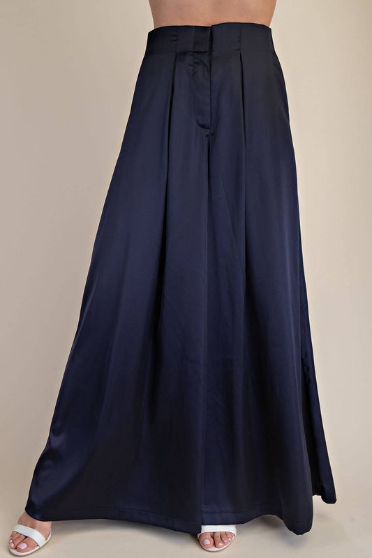 Satin A-Line Palazzo Pants