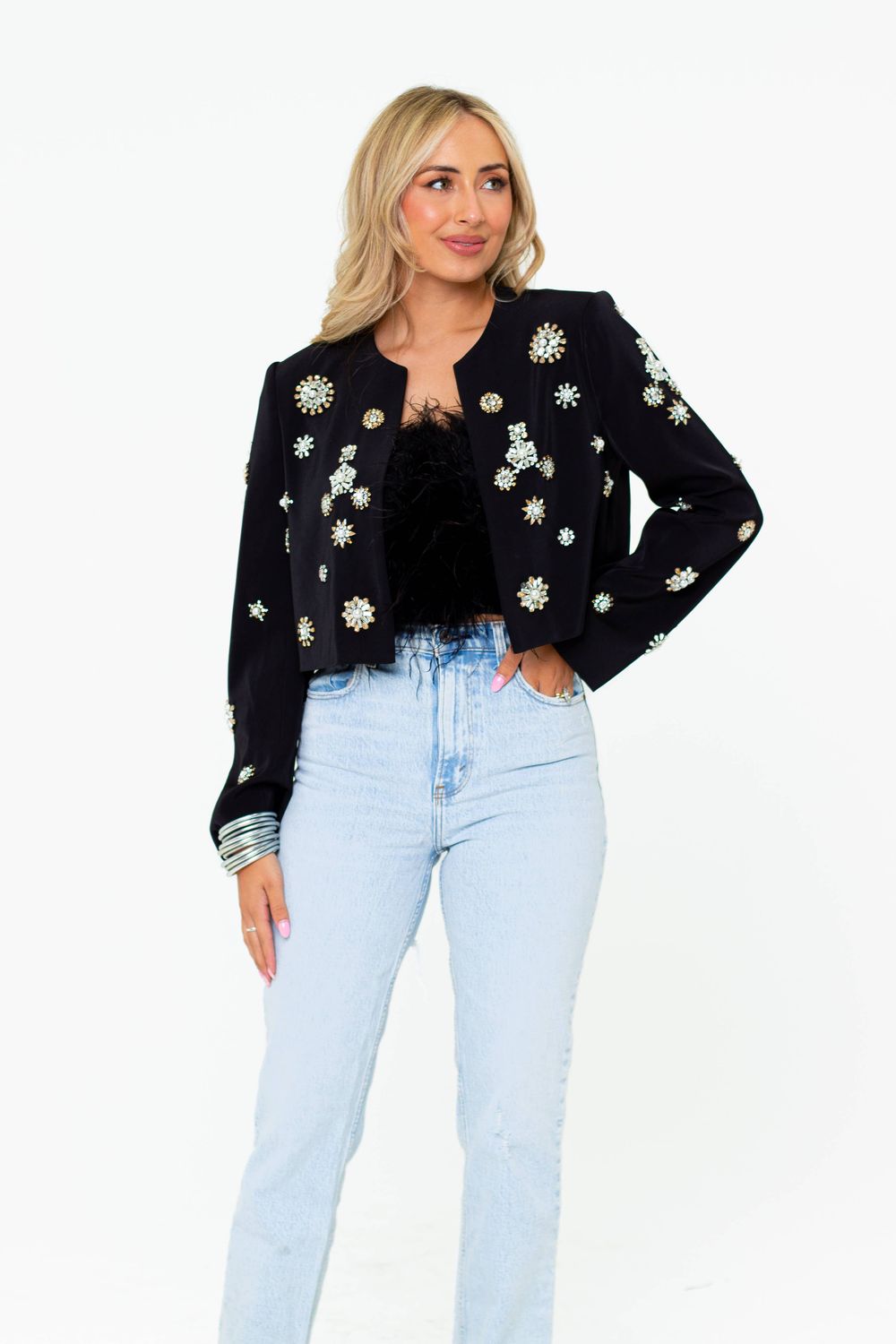 Jocelyn Black Blazer, Size: M