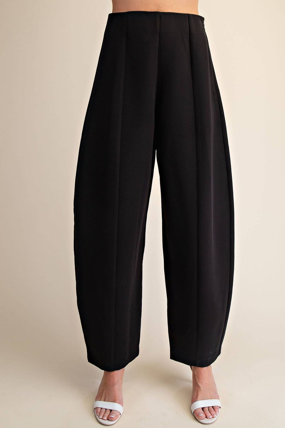 High-Waisted Balloon Pants, Color: Black, Size: M